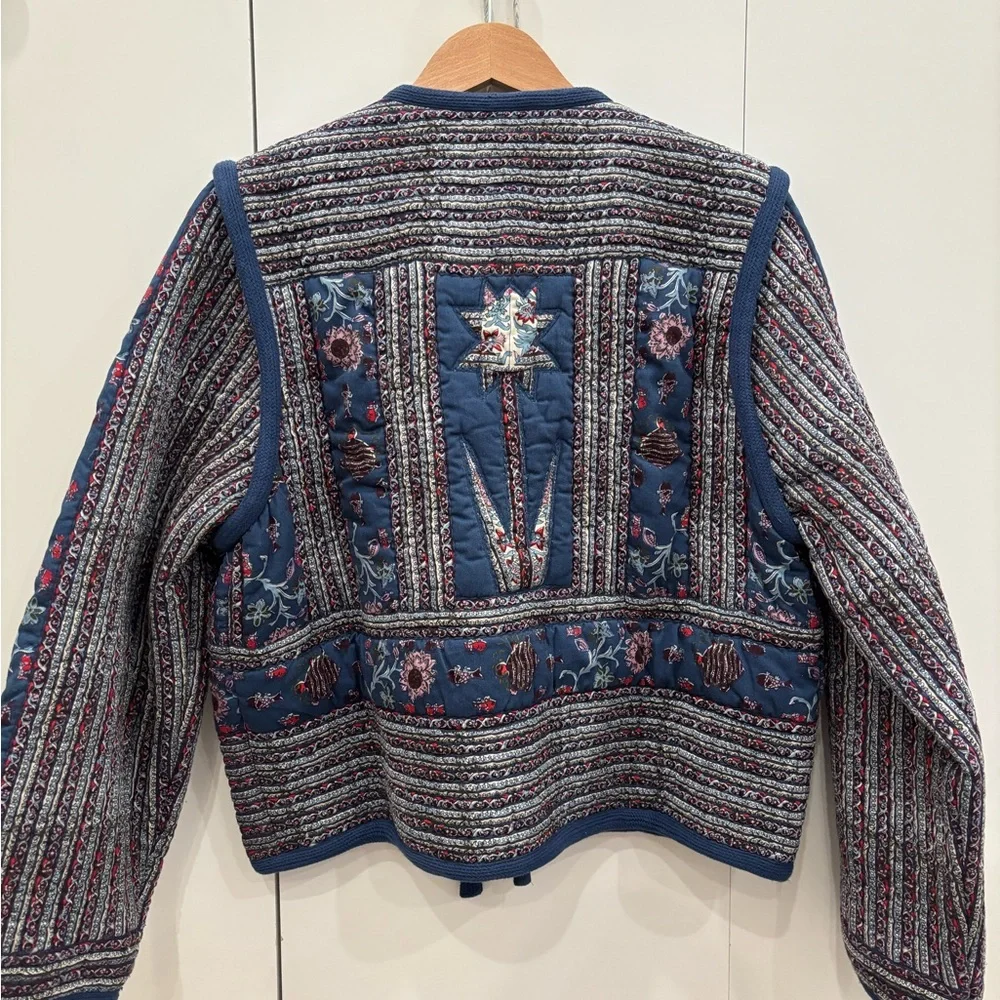 Sea New York blue flower quilted cotton Jacket - Picture 2 of 11